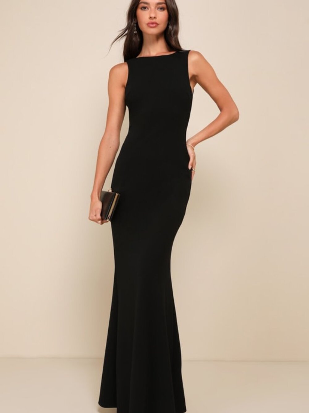 Lulus Black Knotted Mermaid Maxi Dress - Size M